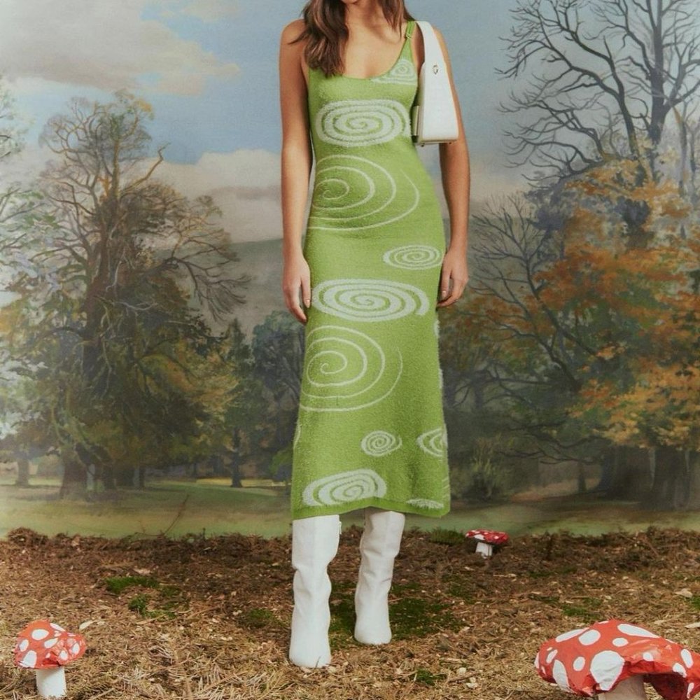 DO NOT BUY-Trading! House of Sunny Hockney Dress in Grass Green Galaxy